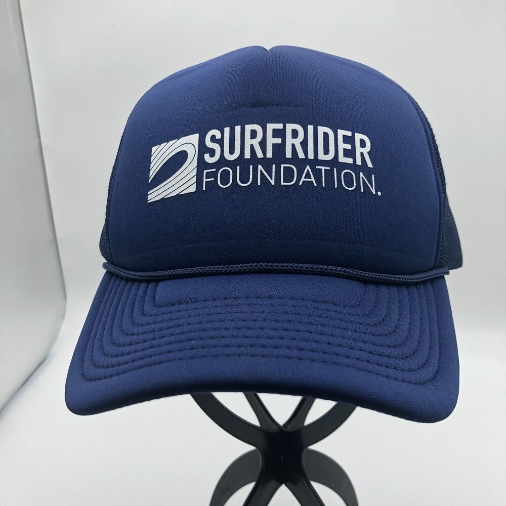 Surfrider Foundation Blue Trucker Cap Hat Snapback Mesh Surfing Beach NEW